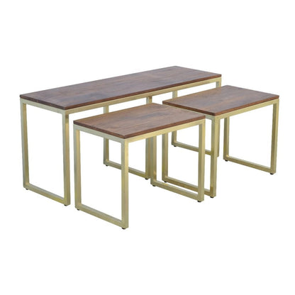 Chunky Gold Tables Set of 3