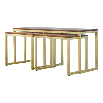 Chunky Gold Tables Set of 3