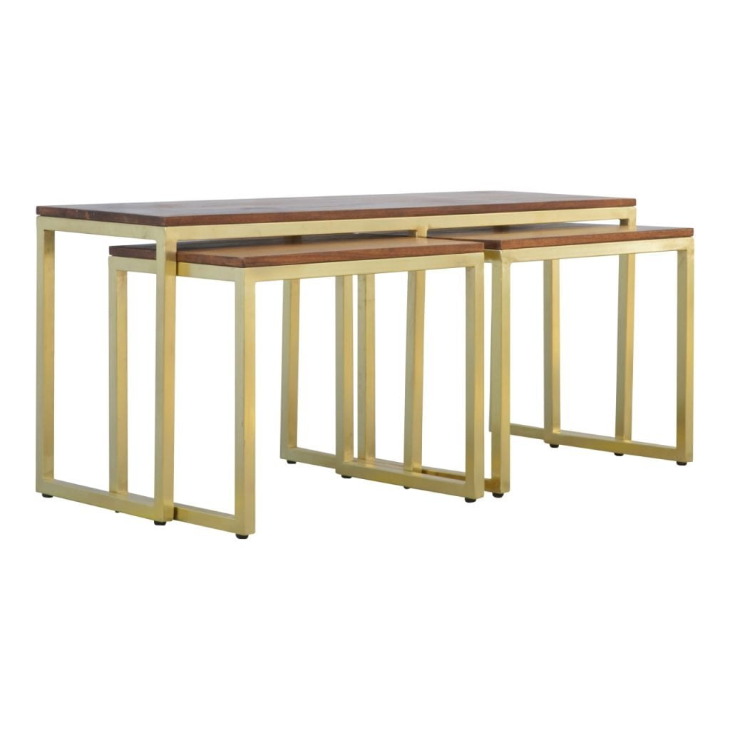 Chunky Gold Tables Set of 3