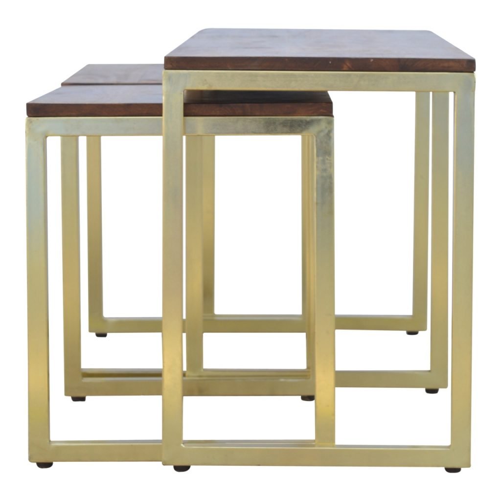 Chunky Gold Tables Set of 3