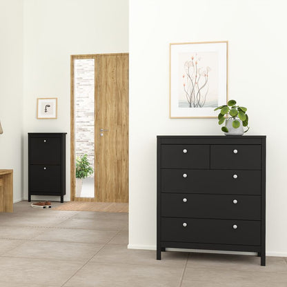 Madrid Package - Bedside Table 2 Drawers + Chest 5 Drawers + Wardrobe