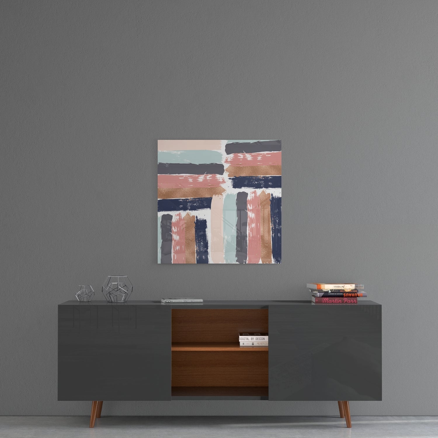 Brush Marks Glass Wall Art