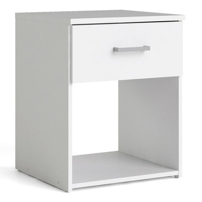Space Package - Bedside 1 Drawer + Chest of 3 Drawers + Wardrobe with 2 Doors in White