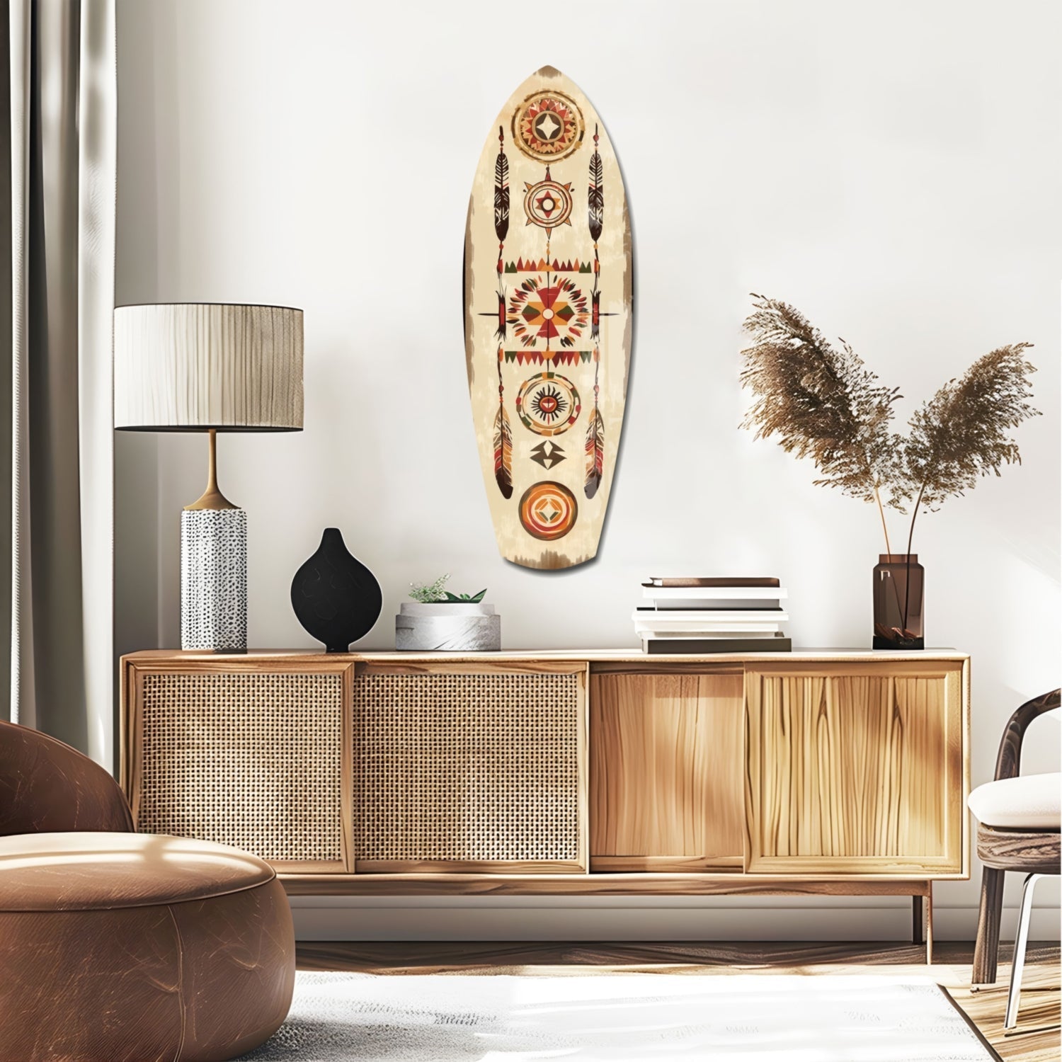 Aztech Patterns Glass Wall Art