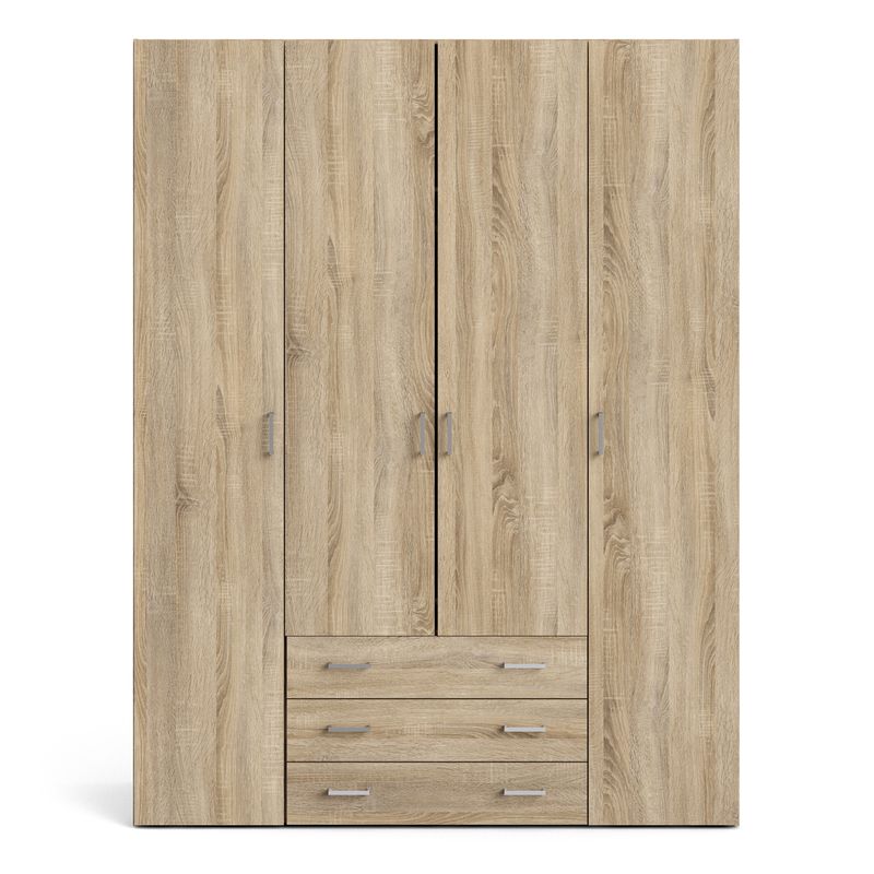Space Wardrobe 4 Doors 3 Drawers in Oak 2001