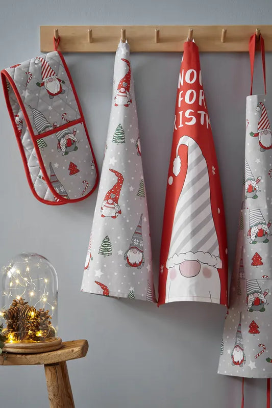 Catherine Lansfield Christmas Gnomes Cotton Kitchen Tea Towel Pack of 4