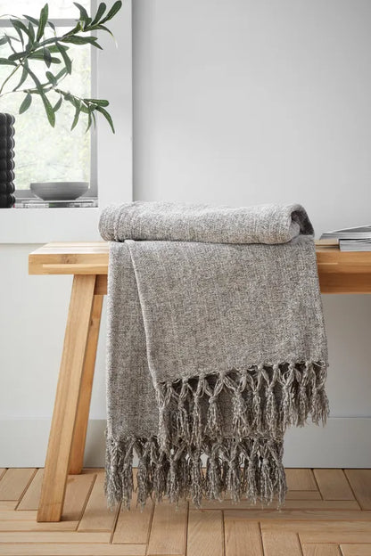 Catherine Lansfield Wilson Plain Chenille Blanket Throw