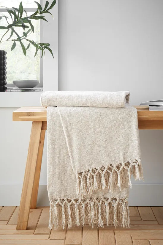 Catherine Lansfield Wilson Plain Chenille Blanket Throw