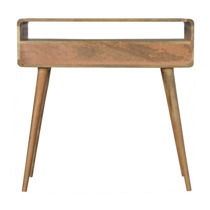 Curved Oak-ish Console Tables