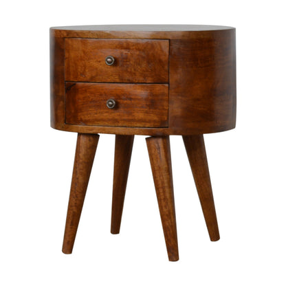 Chestnut Rounded Bedside Tables