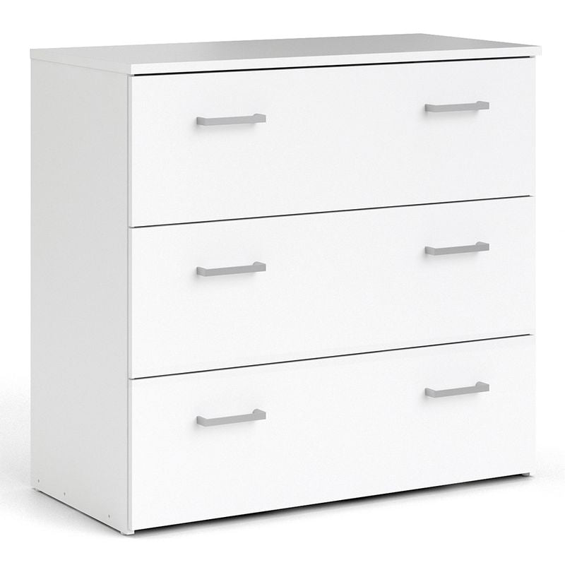 Space Package - Bedside 1 Drawer + Chest of 3 Drawers + Wardrobe with 2 Doors in White