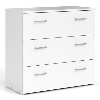 Space Package - Bedside 1 Drawer + Chest of 3 Drawers + Wardrobe with 2 Doors in White