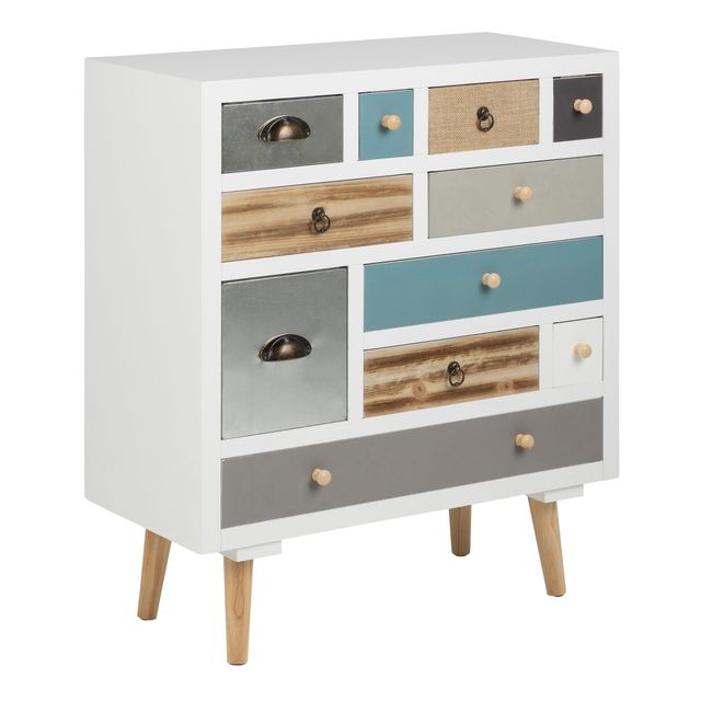 Thais White Shabby Chic Multi Coloured Chest