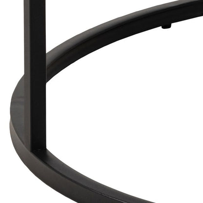 Spiro Coffee Table with Marble Melamine Top & Black Legs