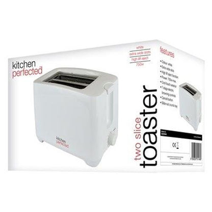 KitchenPerfected 2 Slice extra-wide slot Toaster - White E2020WH