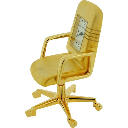 Miniature Clock Office Swivel Chair with Goldtone Plated Solid Brass IMP1047-  CLEARANCE NEEDS RE-BATTERY