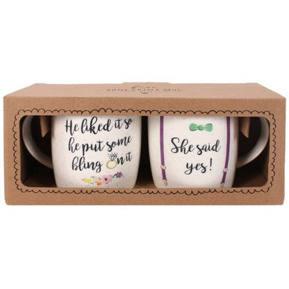 Set of 2 She Said Yes Mugs