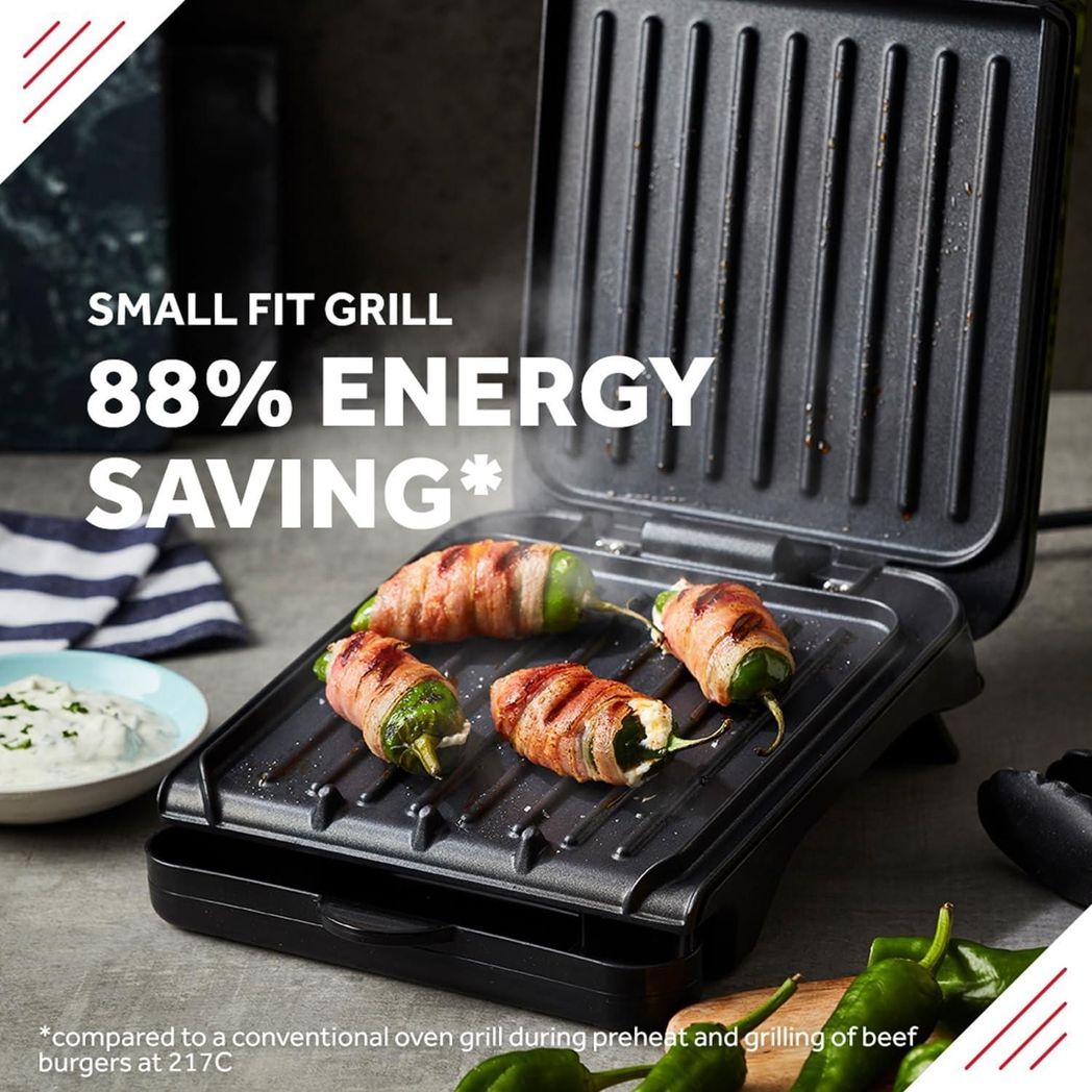 George Foreman Small Electric Fit Grill Black, 760W