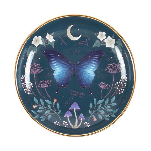 Round Midnight Moth Trinket Dish