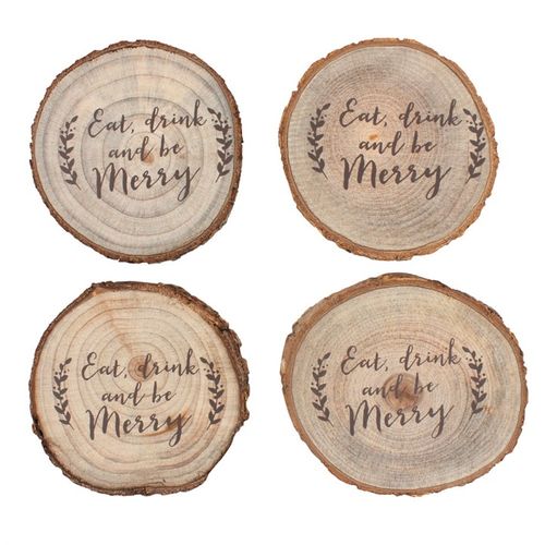 Set of 4 Printed Log Coasters