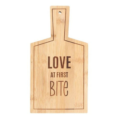 Love At First Bite Bamboo Serving Board