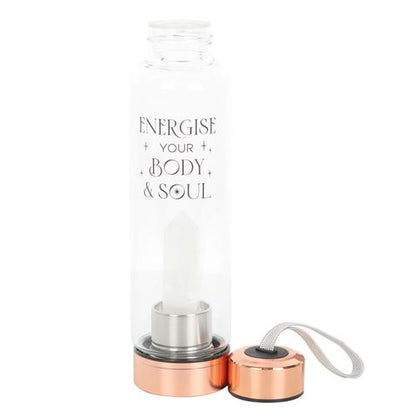 Clear Quartz Body and Soul Glass Water Bottle