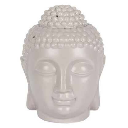 Large Grey Buddha Head Oil Burner and Wax Warmer