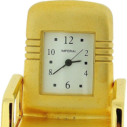 Miniature Clock Office Swivel Chair with Goldtone Plated Solid Brass IMP1047-  CLEARANCE NEEDS RE-BATTERY