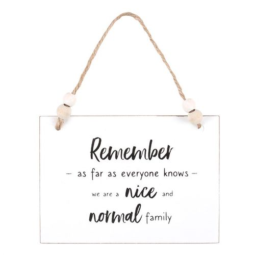 Nice And Normal Family Hanging Sign