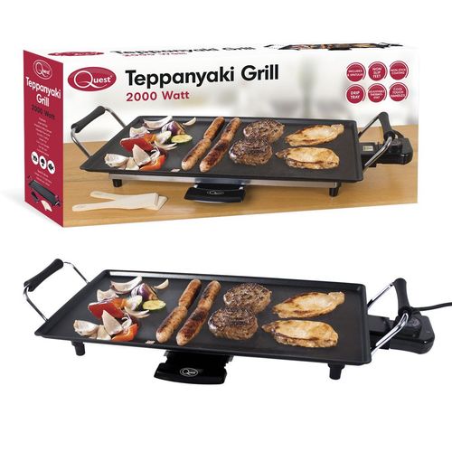 Quest Non-Stick Electric Teppanyaki Table Top Grill- 35490