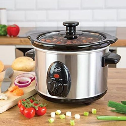 Quest 1.5 Litre Compact Slow Cooker Stainless Steel- 35260