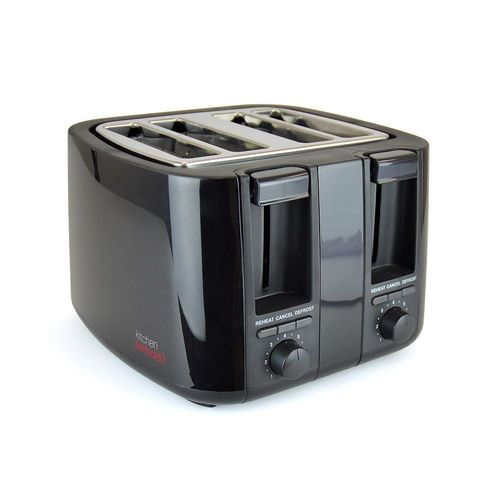 KitchenPerfected 4 Slice extra-wide slot Toaster - Black