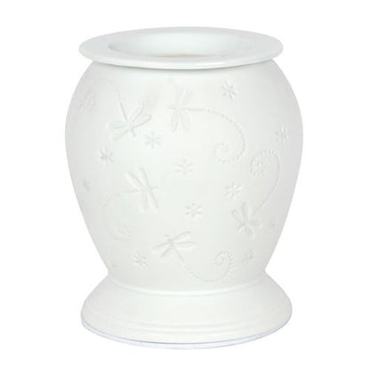 Dragonfly White Ceramic Electric Burner and Wax Warmer