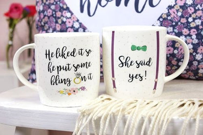 Set of 2 She Said Yes Mugs