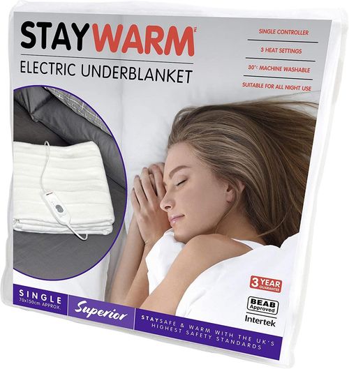 Staywarm Single Size Superior Quality Electric Underblanket with Detachable Controller (70x150cm)- F901