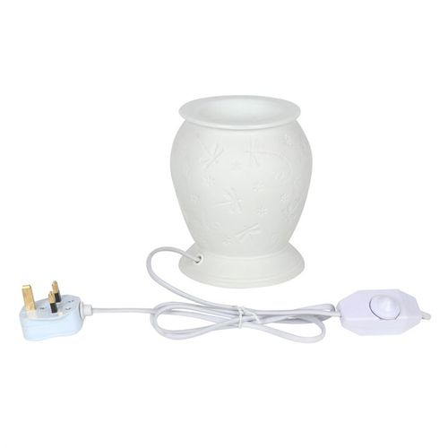 Dragonfly White Ceramic Electric Burner and Wax Warmer