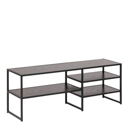 Seaford Black Metal Open TV Unit with 3 Shelves