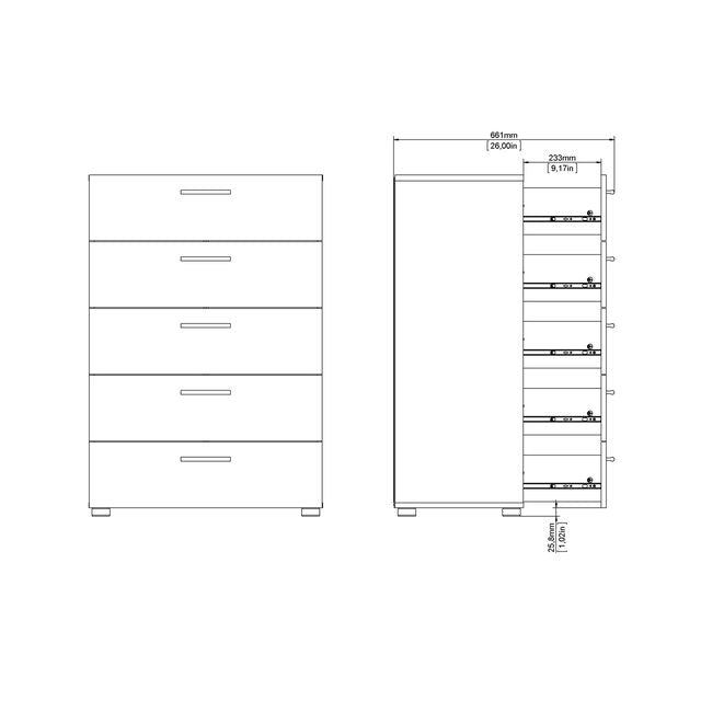 Pepe Chest of 5 Drawers