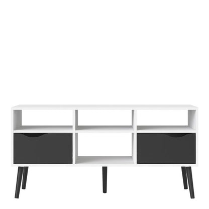 Oslo TV Unit Wide 2 Drawers 4 Shelves
