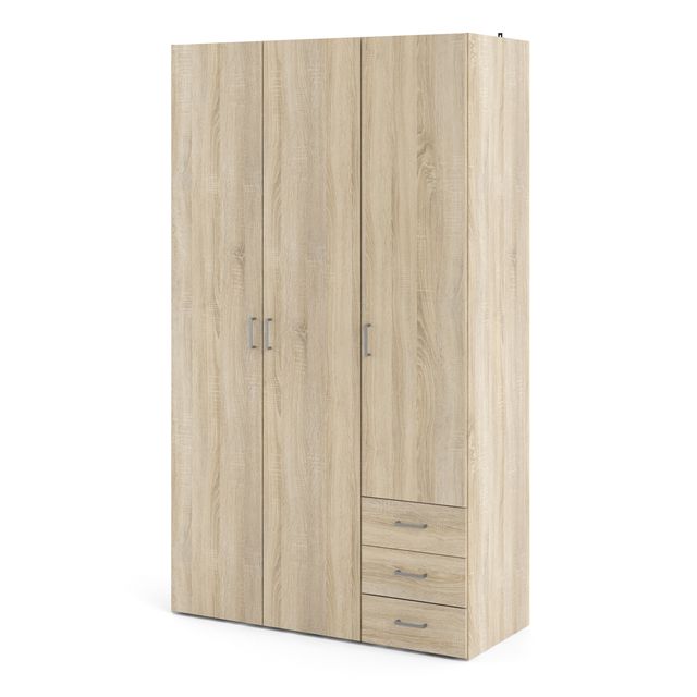Space Wardrobe 3 Doors 3 Drawers in Oak 2001