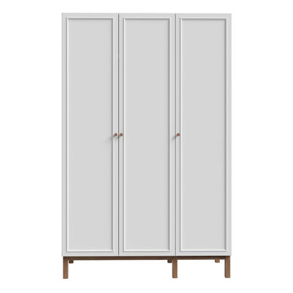Wensley 3 Door Wardrobe in Light Grey and Oak