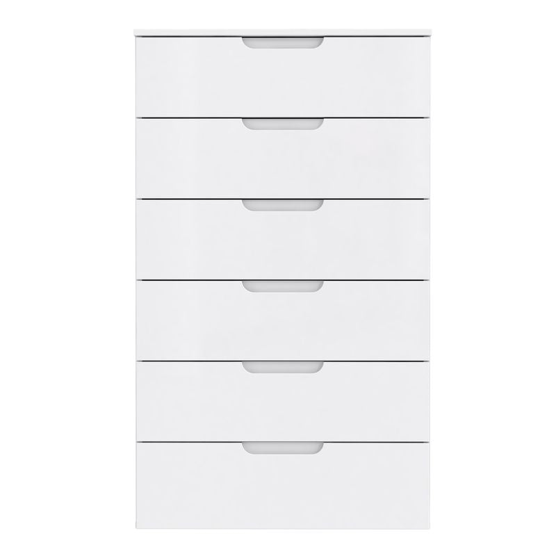Sienna Chest of 6 Drawers in White/White High Gloss