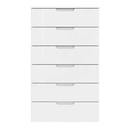 Sienna Chest of 6 Drawers in White/White High Gloss