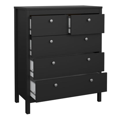 Madrid Package - Bedside Table 2 Drawers + Chest 5 Drawers + Wardrobe